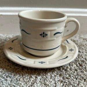 NEW Longaberger Traditional Blue Tea Cups and Saucers Made in USA